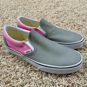 VANS Classic Slip-On Skate Shoes Gray Pink, Men’s Size 9/Women’s Size 10.5 (New)